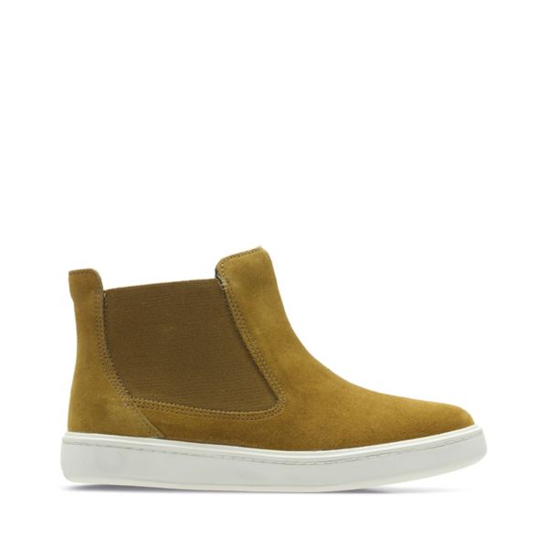 Clarks Boys Street Chelsea Kid Casual Shoes Oak Suede | CA-3682194